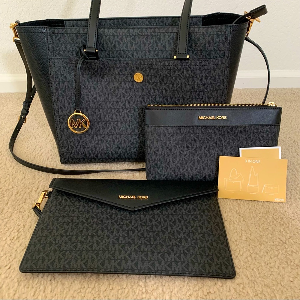Michael Kors Black Tote with Accessories